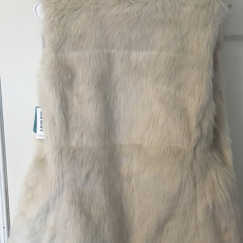 Old Navy Ivory Fur Vest